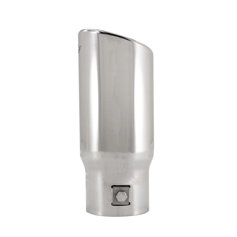 Simoni Racing Exhaust Tip Round/Slanting Inox - Ø76xL180mm - Installation ->64mm