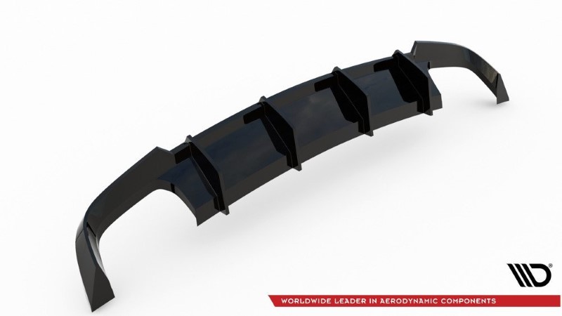 Diffuser passend voor Audi S6 / A6 S-Line C7 FL Glanzend Zwart