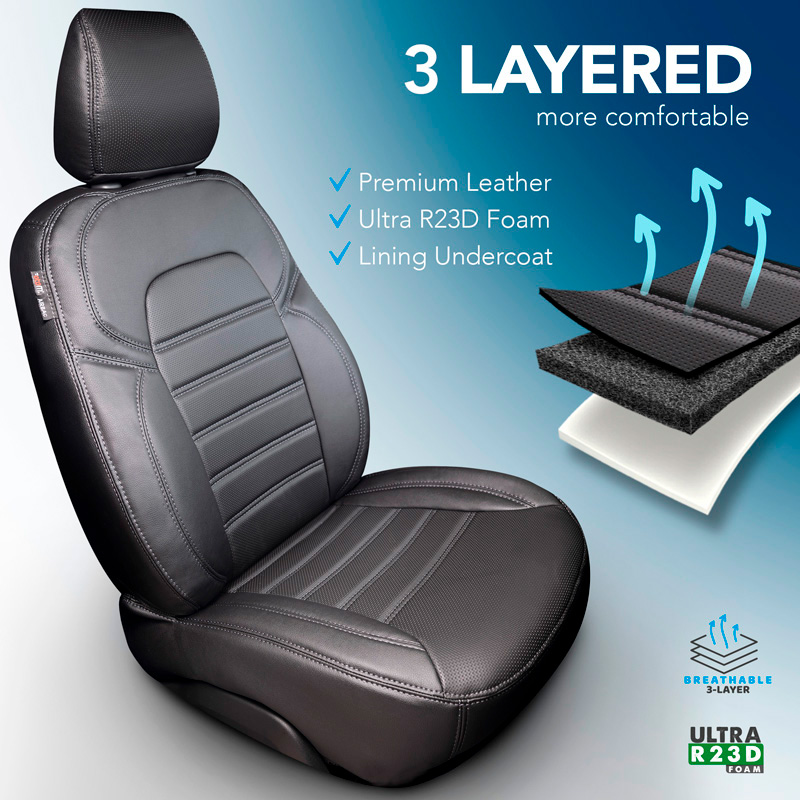 otoM New York Design Artificial leather seat covers 1+1  Renault Master IV 2024- (armrest on both seats)