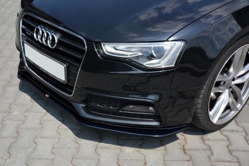 Voorspoiler passend voor Audi S5 / A5 S-Line 8T FL V.2 Glanzend Zwart