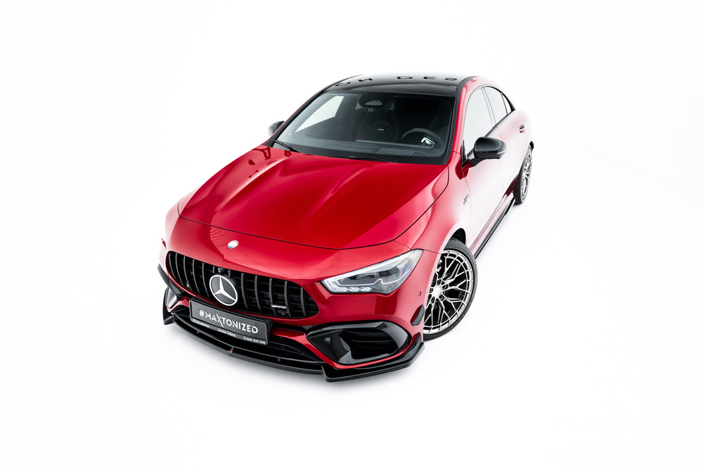 Voorspoiler passend voor Mercedes-AMG CLA 45 Aero C118 V.5 Maxton Glans Zwart