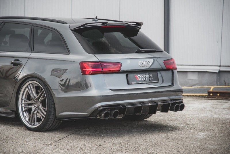 Diffuser passend voor Audi S6 / A6 S-Line C7 FL Glanzend Zwart