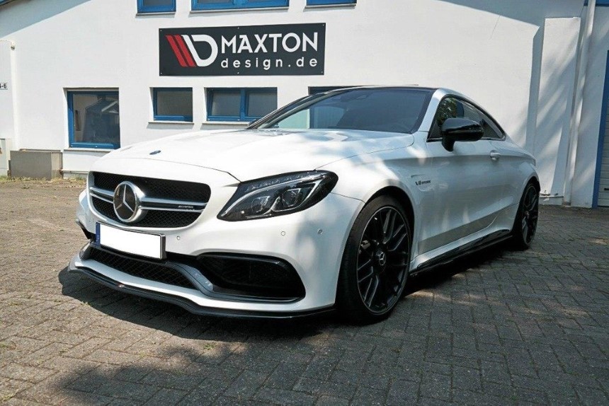 Voorspoiler passend voor Mercedes C205 63AMG coupé Maxton Design glans zwart