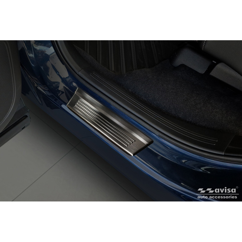 Black Inox door sill protectors  Honda CR-V VI (RS_) 2023- - 'Lines' - 4-pieces