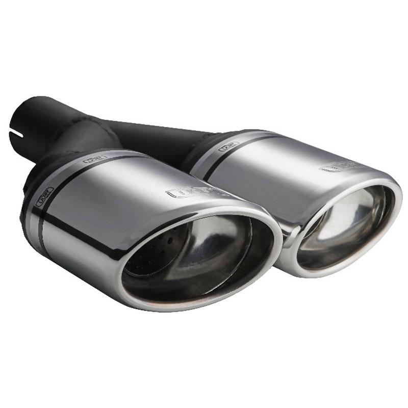 Ulter Sport Exhaust finisher - Double Oval 120x80mm Slanted - Length 250mm - Installation ->50mm - Inox