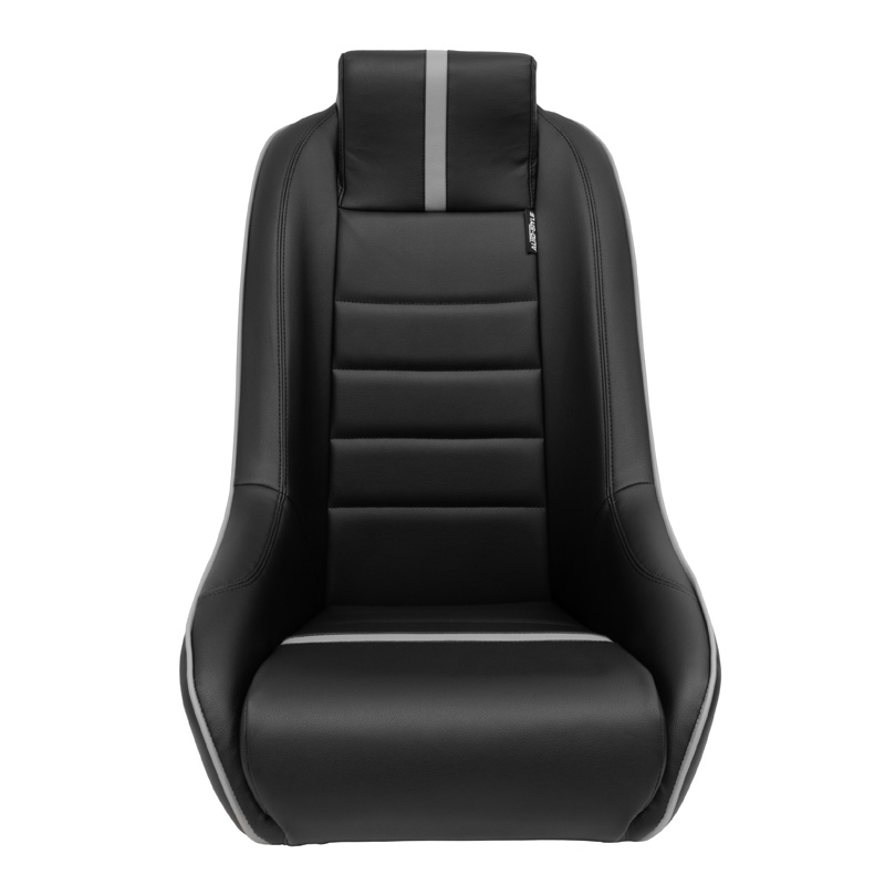Sport seat 'Classic RS' - Black/Grey Synthetic leather - Non-reclinable back-rest + Integrated head-rest - incl. slides