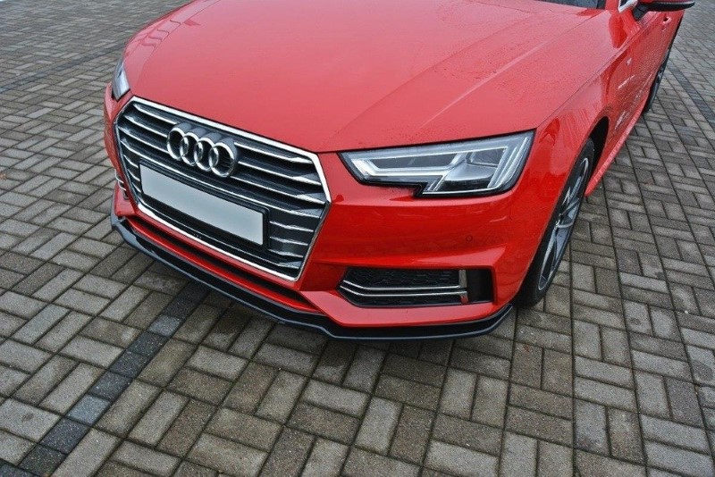 Voorspoiler passend voor Audi S4 / A4 S-Line B9 V.1 Glanzend Zwart