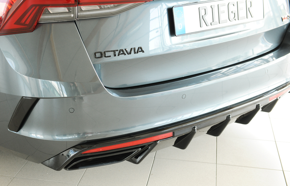 Diffuser passend voor Skoda Octavia RS (NX) Rieger Glans Zwart