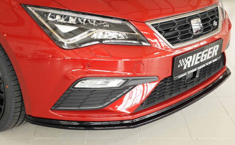Voorspoiler passend voor Seat Leon FR/CUPRA 5F 2017-... Zwart Glans Rieger