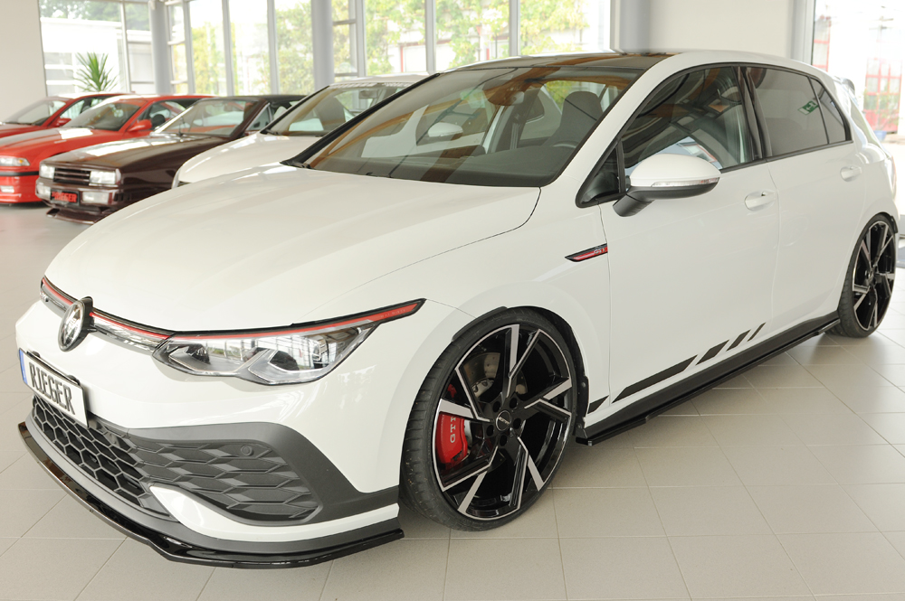 Voorspoiler passend voor Volkswagen Golf 8 GTI Clubsport Rieger Glans Zwart