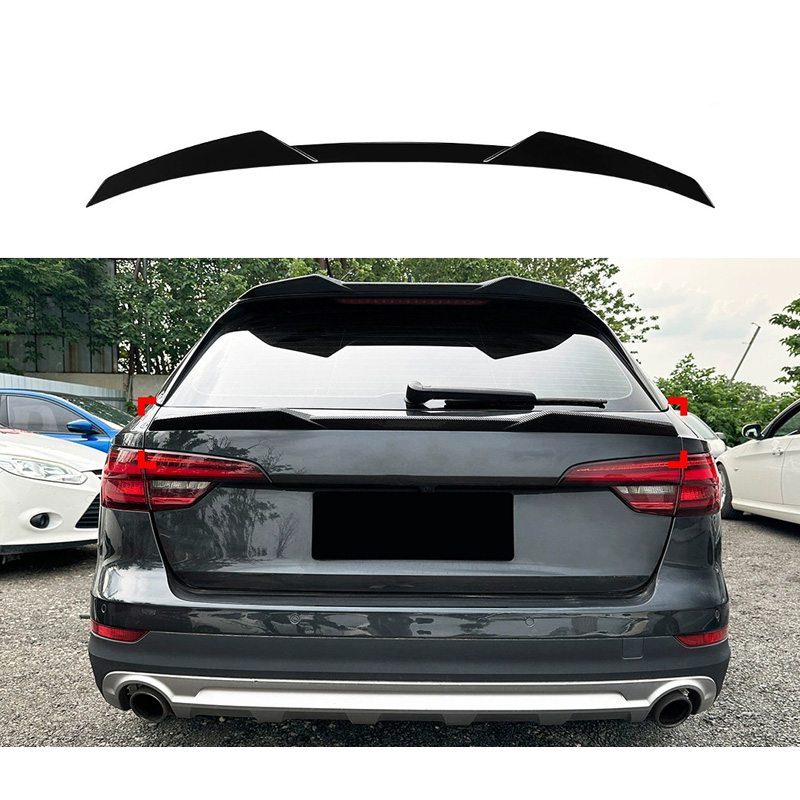 Lower mid  rear spoiler  Audi A4 (B9) Avant Facelift 2019-2024 (ABS Glossy Black)