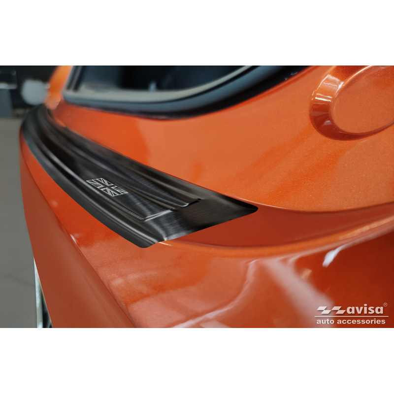 Black Stainless Steel Rear bumper protector  MG ZS FL 2019-2024 'British Flag'