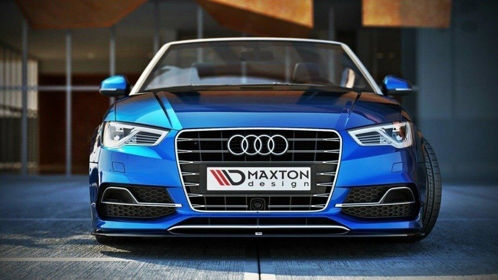Voorspoiler passend voor Audi A3 8V S-line Sedan/Cabrio Zwart Glans