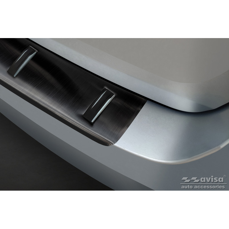 Black Stainless Steel Rear bumper protector  Skoda Fabia III Combi 2014-2018 'STRONG EDITION'