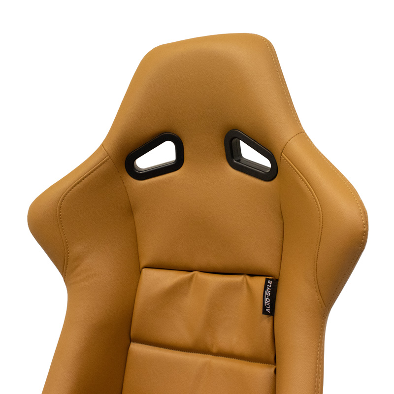 Sport seat 'BS1' - Beige Synthetic leather - Non-reclinable fibreglass back-rest - incl. slides