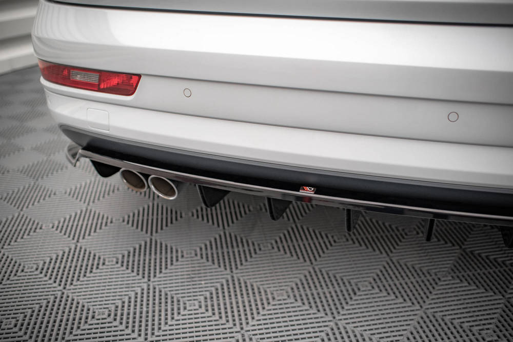 Diffuser passend voor Audi Q3 S-Line 8U FL Maxton Glans Zwart