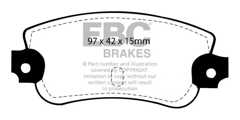 EBC Brakes CHRYSLER (EU) 2 Litre 2.0 73-79 Remblokken achterzijd