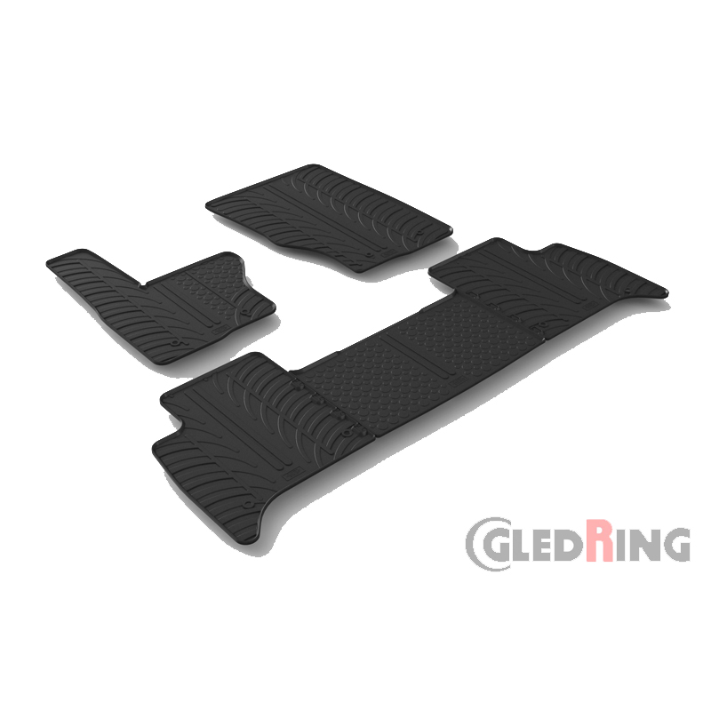 Rubber car mats set  Landrover Discovery 5 2017- (T profile 5-pieces + mounting clips)