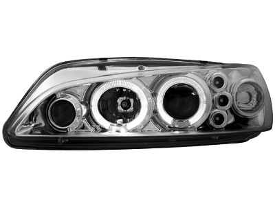 Headlights Peugeot 306 97-00 Angel Eyes Chrome