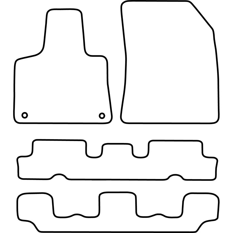 Set velour car mats  Citroën C4 Picasso 2013- & C4 Spacetourer 2018- (7 persons)