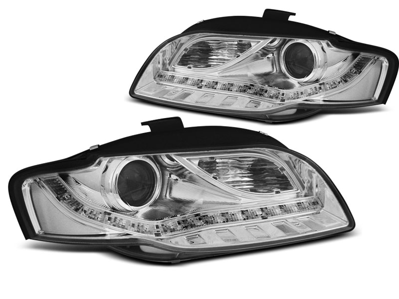 Headlights Audi A4 B7 Devil Eyes Dayline Black ELR