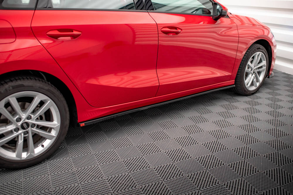Zijskirts passend voor Audi A3 8Y Maxton Glans Zwart