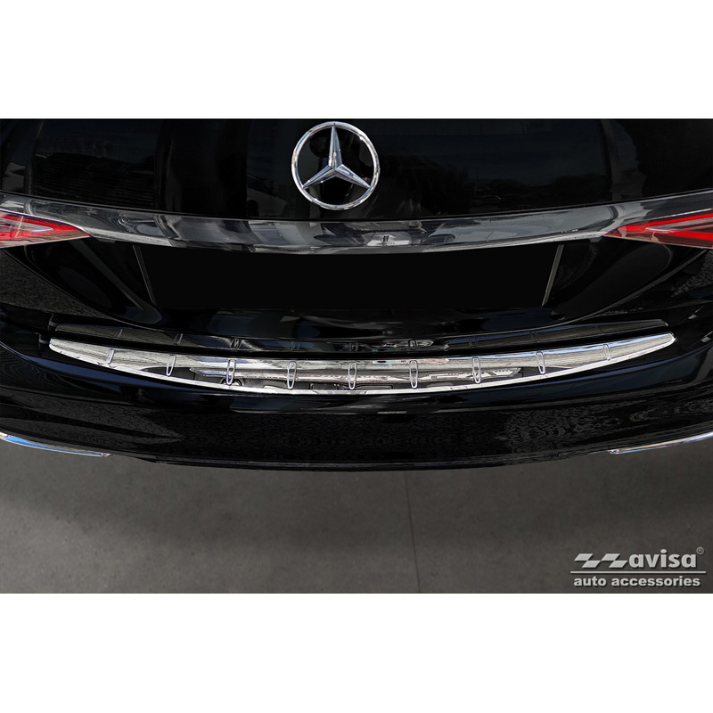 Chrome Stainless Steel Rear bumper protector  Mercedes S-Class (W223) 2020- 'Ribs'