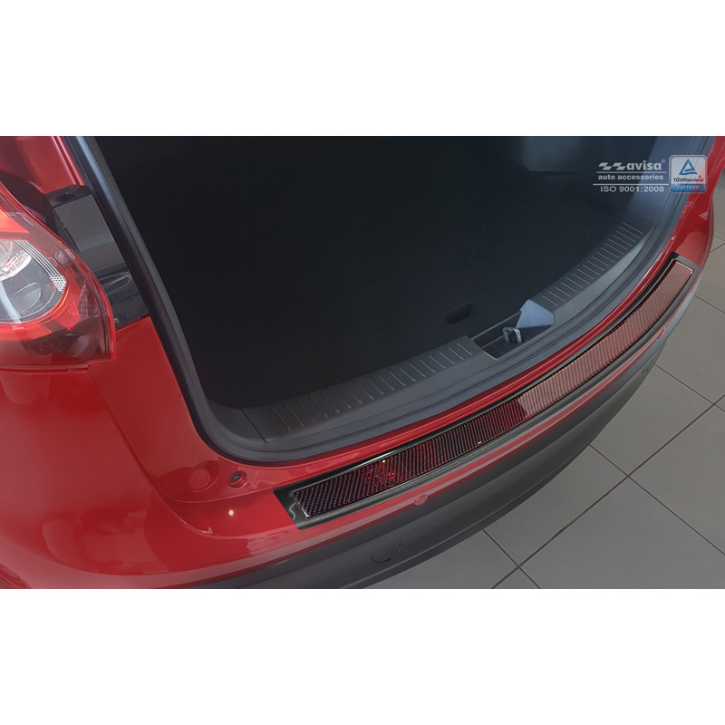 Stainless Steel Rear bumper protector 'Deluxe'  Mazda CX-5 2014- Black/Red-Black Carbon