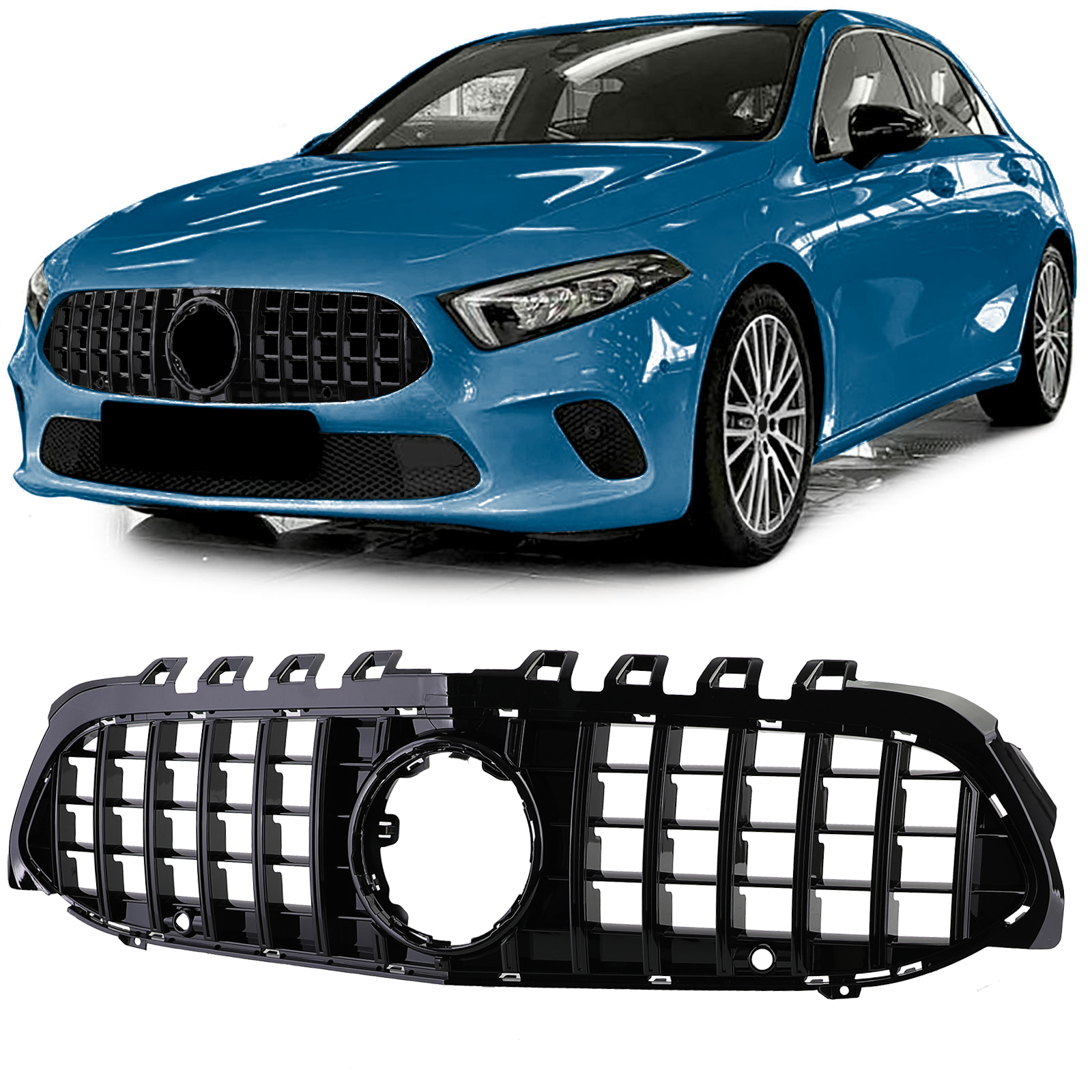 Grill passend voor Mercedes A klasse W177 / V177 GT-Look Zwart