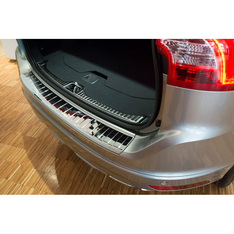 Chrome Stainless Steel Rear bumper protector  Volvo XC60 2013-2016 'Ribs'