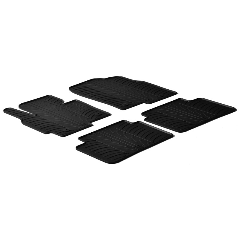 Rubber car mats set  Mazda CX-5 petrol 2012-2017 (T profile 4-pieces + mounting clips)
