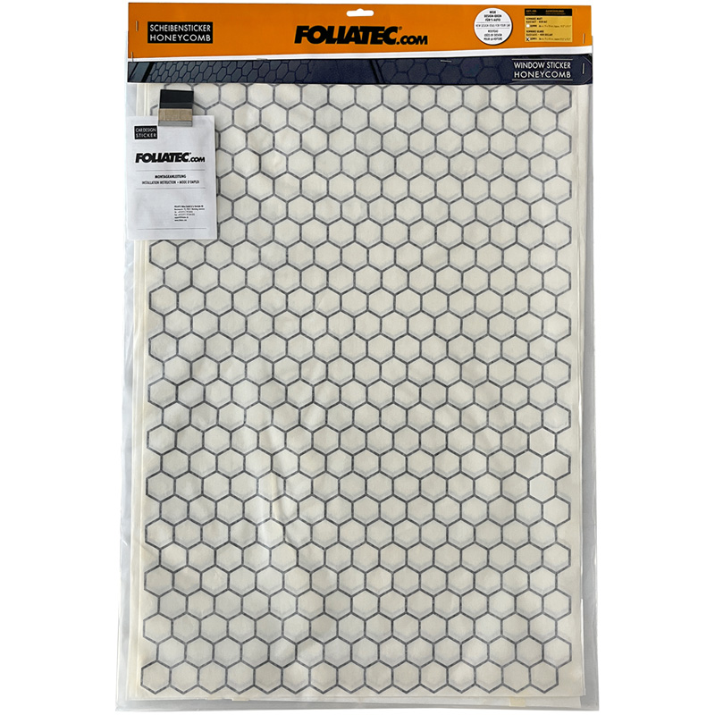 Foliatec Window Sticker Honeycomb – Set of 3 pieces 75x50cm – Glossy Black