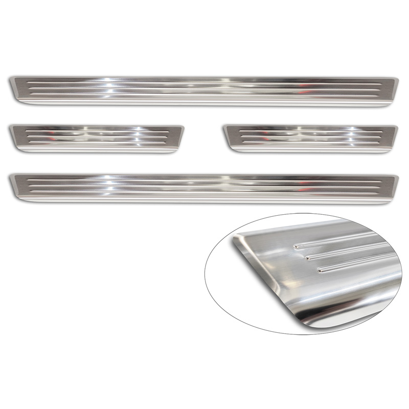 Inox door sill protectors  Volkswagen Tiguan III (CT1) 2024- - 'Lines' - 4-pieces