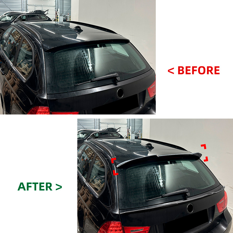 Roof spoiler (Spoiler Cap)  BMW 3-Series E91 Touring 2005-2012 (ABS Glossy Black)