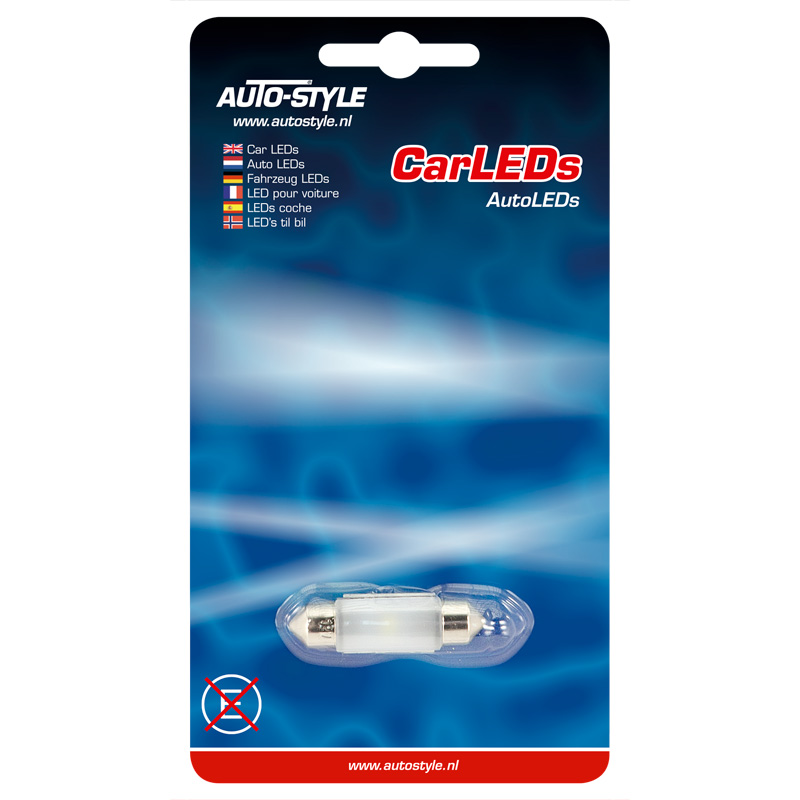 Festoon 3D SuperLED Bulb 12V/1W White 10x36mm, single piece (8000K)