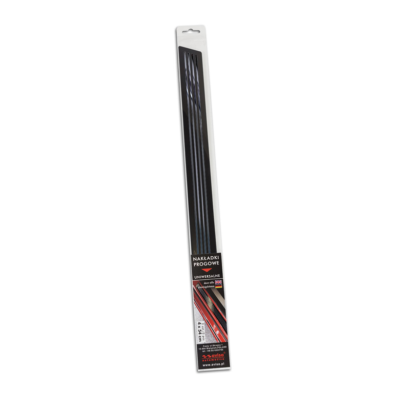 Universal Door Sill Protector Set 'Mirror Black' Aluminium/Black - 2-Pieces - 54 x 4 cm