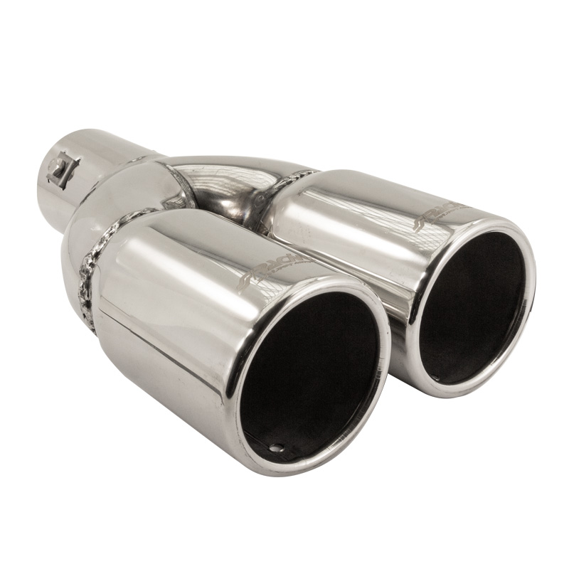 Simoni Racing Exhaust Tip Double Round Inox - Ø76xL230mm - Installation ->61mm