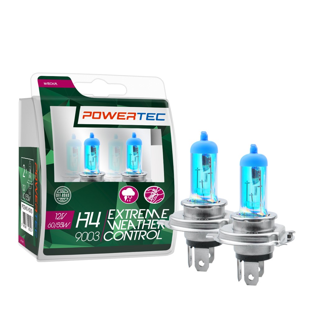 Mtech Powertec Extreme Weather Control H4 bulbs 12V DUO