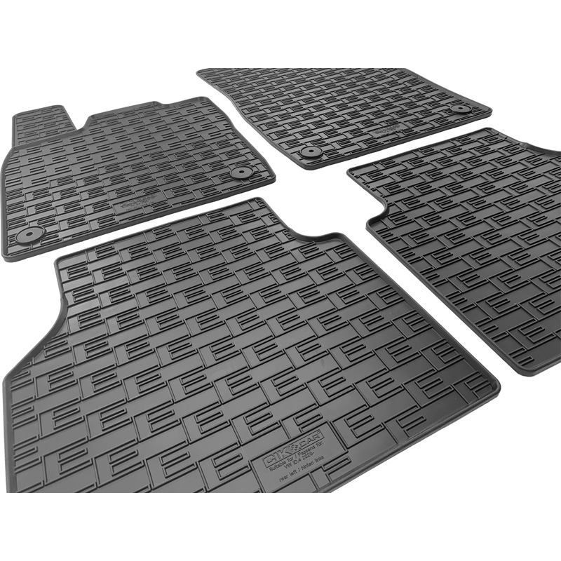 Rubber car mats set  Volkswagen ID.4 / ID.5 2020- & Skoda Enyaq iV 2020- incl. Coupé & Audi Q4 E-Tron (F4B) 2020- & Cupra Tavascan 2023- (4-pieces + fixing system)