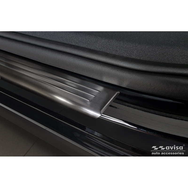 Black Inox door sill protectors  Volkswagen Tiguan III (CT1) 2024- - 'Lines' - 4-pieces