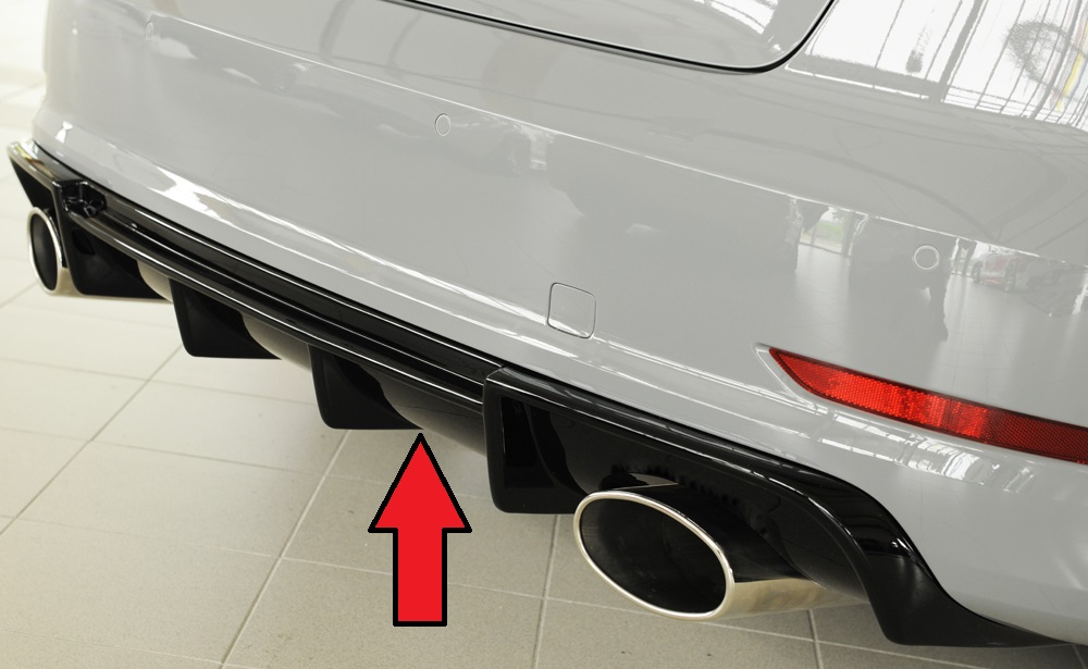 Diffuser passend voor Audi A3 8V sedan/cabrio 12-16 S-line Rieger Zwart Glans