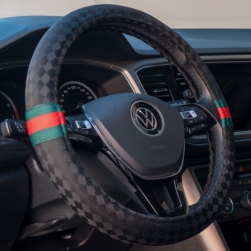 Simoni Racing Steering Wheel Cover G-Style - Black/Green/Red - 37-39cm