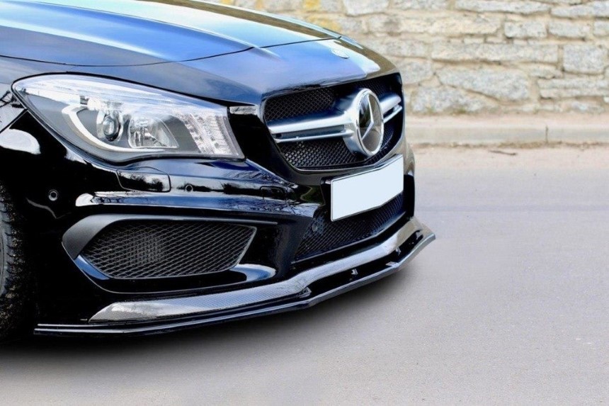 Voorspoiler passend voor Mercedes CLA 45 AMG C117 Maxton Design glans zwart