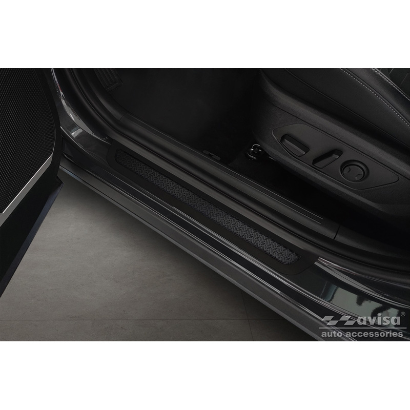 Aluminium door sill protectors 'Riffled Plate'  Kia Sportage (NQ5) 2021- - 2-pieces - Black