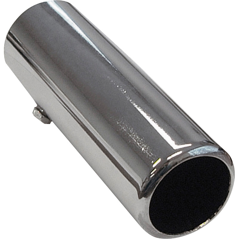 Exhaust finisher Steel/Chrome - round 50mm - length 150mm - 44-47mm aanlsuiting