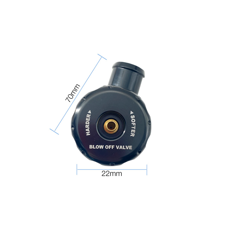 Simoni Racing Universal Blow-Off Valve Type 13 - for gasoline turbo engines, with adjustable vent pressure - Connection 22mm, Length 90mm, Diameter 48mm - Black