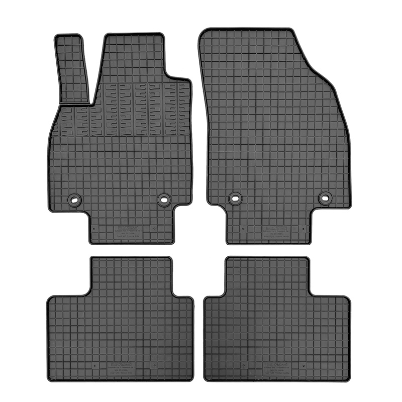 Rubber car mats set  MG ZS II Hybrid+ 2024- (4-pieces + fixing system)