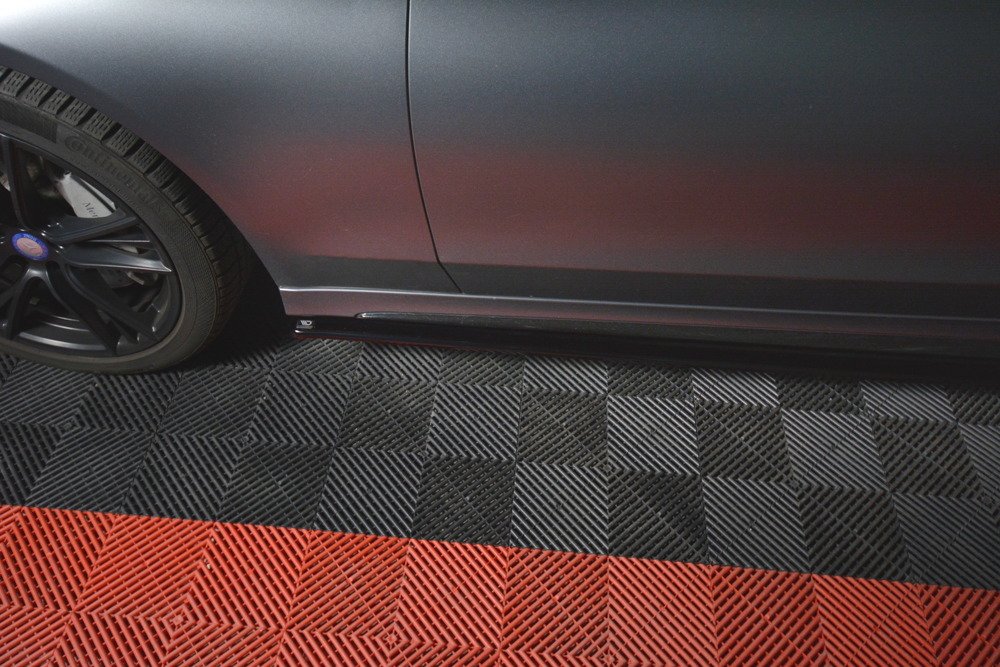 Zijskirts passend voor Mercedes C Klasse W205 Coupe AMG Pakket Maxton Glans Zwart