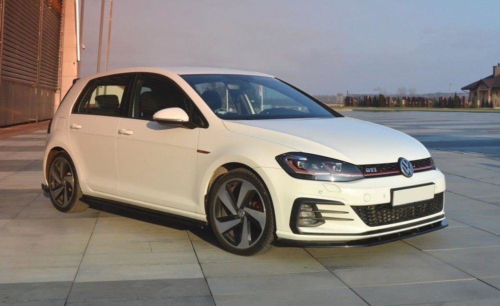 Voorspoiler passend voor VW Golf 7.5 GTI Facelift Glans Zwart