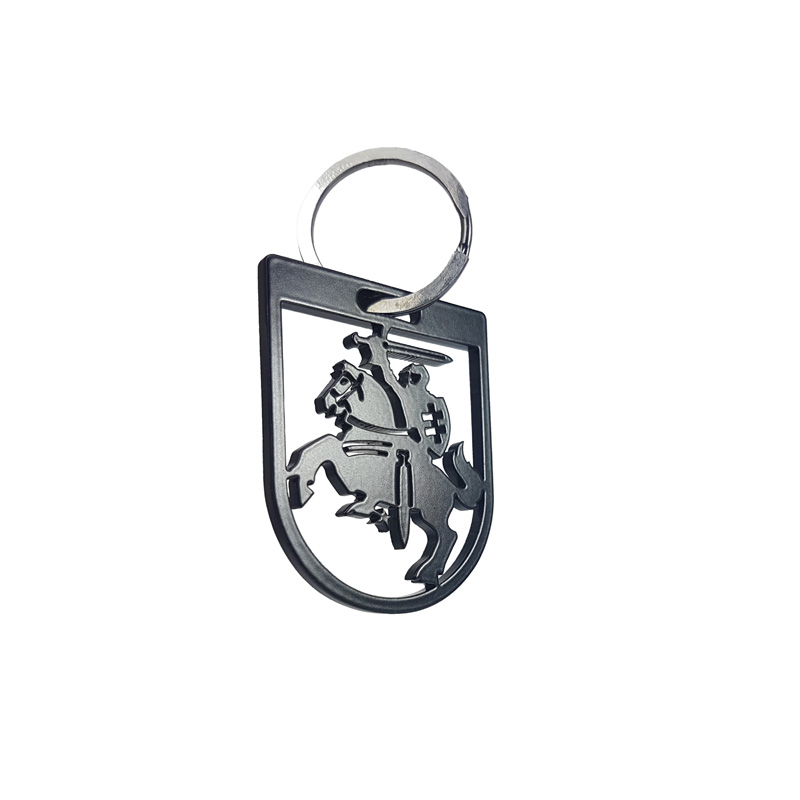 Stainless steel key chain - 'Lithuania' (black)